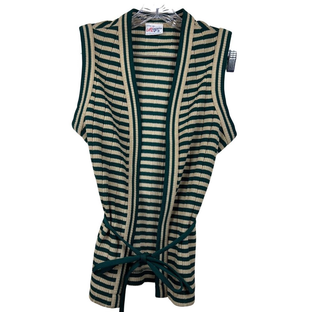 Vintage 70s Knits By Magda Sleeveless Cardigan Vest